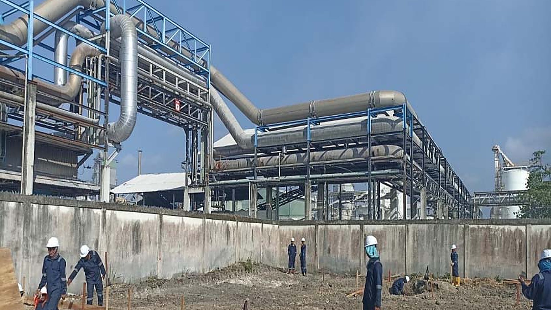 Civil works at a gas facility area